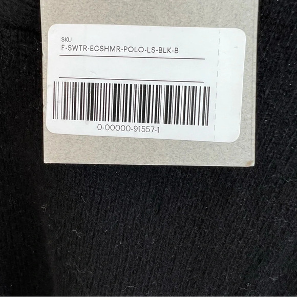 Everlane Polo Long Sleeve Cashmere Wool Sweater Black XL Classic Office Chic NWT - Picture 7 of 7